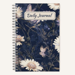 白エレガントフローラと蝶の水色 | iPad ノートブック