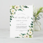 白エレガントフローラのイベントの結婚スケジュール 招待状 (スタンド正面)