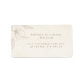 白エレガントフローラのミニマ結婚リスト ラベル (正面)
