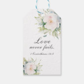 白エレガントフローラはバイブル結婚の聖句 ギフトタグ (裏面)
