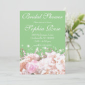 白エレガントフローラアジサイブライダルシャワー 招待状 (スタンド正面)