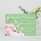 白エレガントフローラアジサイブライダルシャワー 招待状 (スタンド正面)