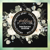 白エレガントフローラオンブラックウェディングプランナー ウィンドウサイン (シート3)