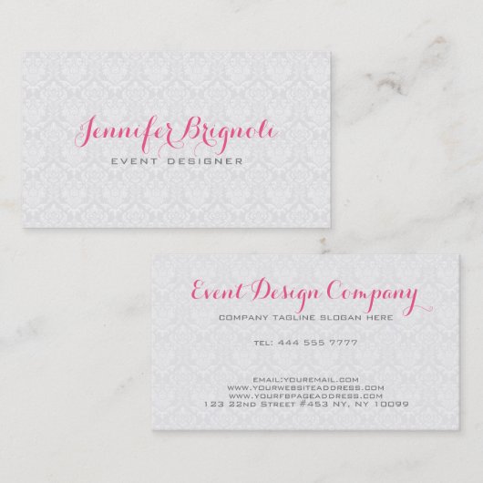 白エレガントフローラガーリーダマスク名刺 名刺 (正面/裏面)