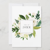 白エレガントフローラグラードパーティー 招待状 (裏面)