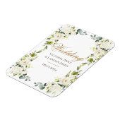 白エレガントフローラグ結婚レリー マグネット (左側)