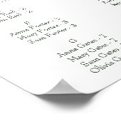 白エレガントフローラシンプルの結婚座席表 ポスター (角)