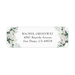 白エレガントフローラダスティブルーセージ結婚グリーン ラベル