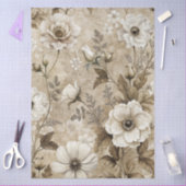 白エレガントフローラデカグランジップページティッシュペーパー 薄葉紙 (クラフト)