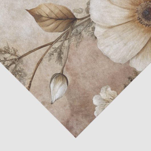 白エレガントフローラデカグランジップページティッシュペーパー 薄葉紙 (詳細)