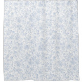 白エレガントフローラハイビスカスデイジーパターン | シャワーカーテン (正面)