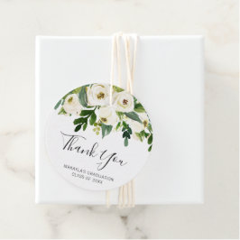 白エレガントフローラバラ卒業ありがとう フェイバータグ