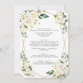 白エレガントフローラバラ金ゴールド全結婚体 招待状 (裏面)