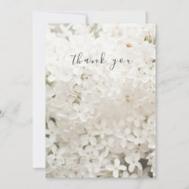 白エレガントフローラフラットサンキューカード サンキューカード