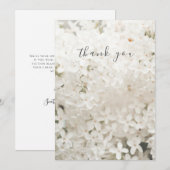 白エレガントフローラフラットサンキューカード サンキューカード (正面/裏面)