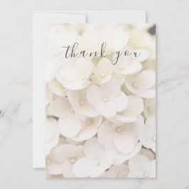 白エレガントフローラフラットサンキューカード サンキューカード