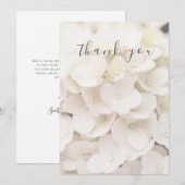 白エレガントフローラフラットサンキューカード サンキューカード (正面/裏面)