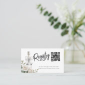 白エレガントフローラブランチとバブリー 名刺 (スタンド正面)