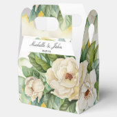 白エレガントフローラマグノリア名スクリプ結婚ト フェイバーボックス (オープン)