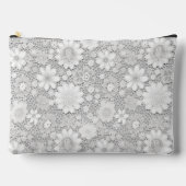白エレガントフローラレース模様 アクセサリーポーチ (正面)