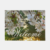 白エレガントフローラ写真日の出松松 ドアマット (正面)