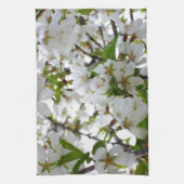 白エレガントフローラ写真 キッチンタオル (縦)