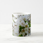 白エレガントフローラ写真 コーヒーマグカップ (中央)
