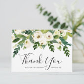 白エレガントフローラ女子ノンフォト卒業 サンキューカード (スタンド正面)