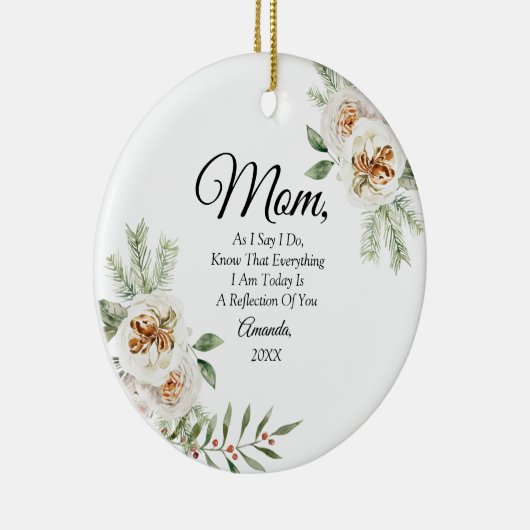 白エレガントフローラ嫁の母 セラミックオーナメント (右)