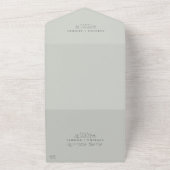 白エレガントフローラ座標Sage Mint結婚's オールインワン招待状 (外側)