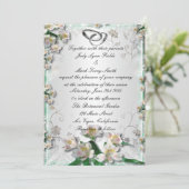 白エレガントフローラ招待状 招待状 (スタンド正面)