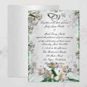 白エレガントフローラ招待状 招待状 (正面/裏面)