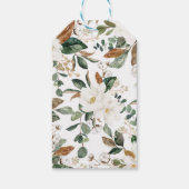 白エレガントフローラ眠れる森の鹿ベビー ギフトタグ (裏面)