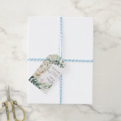 白エレガントフローラ結婚の歓迎 ギフトタグ (より糸付き)