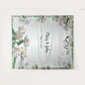 白エレガントフローラ結婚の背景 タペストリー (正面(横))