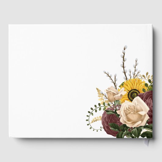 白エレガントフローラ結婚ズ ゲストブック (裏面)