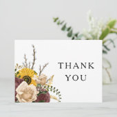 白エレガントフローラ結婚ズ サンキューカード (スタンド正面)