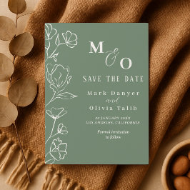 白エレガントフローラ結婚ズ セーブザデート