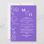 白エレガントフローラ結婚ズ 招待状 (正面)