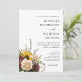 白エレガントフローラ結婚ズ 招待状 (スタンド正面)