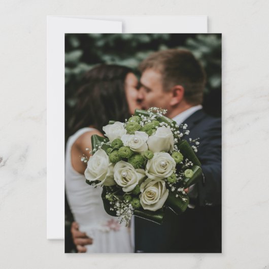 白エレガントフローラ結婚式招待状 | カスタマイズ 招待状 (裏面)