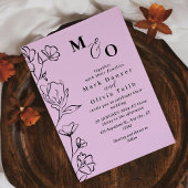 白エレガントフローラ結婚式招待状 招待状