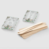 白エレガントフローラ結婚式 プログラム ハンドファン (組立なし)