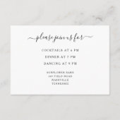 白エレガントフローラ結婚披露宴 エンクロージャーカード (裏面)