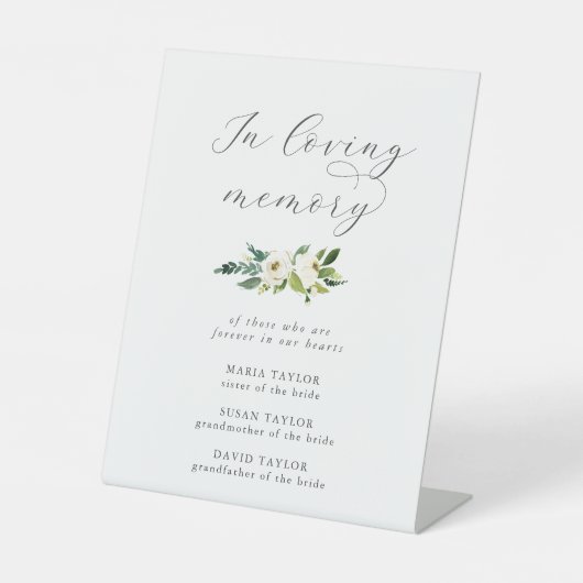 白エレガントフローラ結婚記念碑 台座サイン (正面)