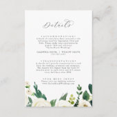 白エレガントフローラ結婚詳細 エンクロージャーカード (正面)