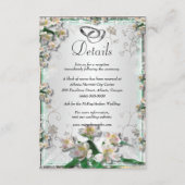 白エレガントフローラ結婚詳細 エンクロージャーカード (正面)