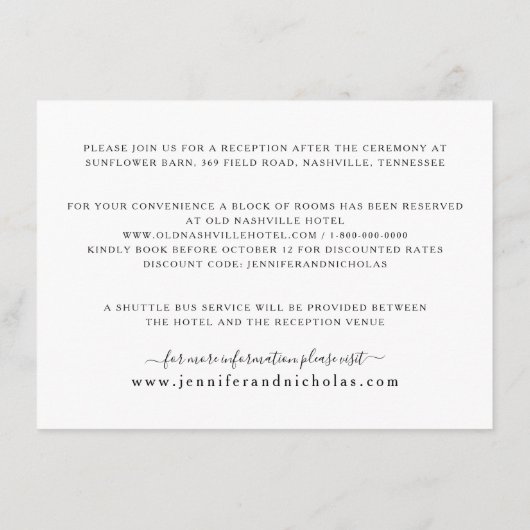 白エレガントフローラ結婚詳細 エンクロージャーカード (裏面)