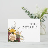 白エレガントフローラ結婚詳細 エンクロージャーカード (スタンド正面)