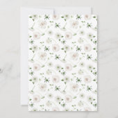 白エレガントフローラ緑シンプル園ベイビーシャワー 招待状 (裏面)